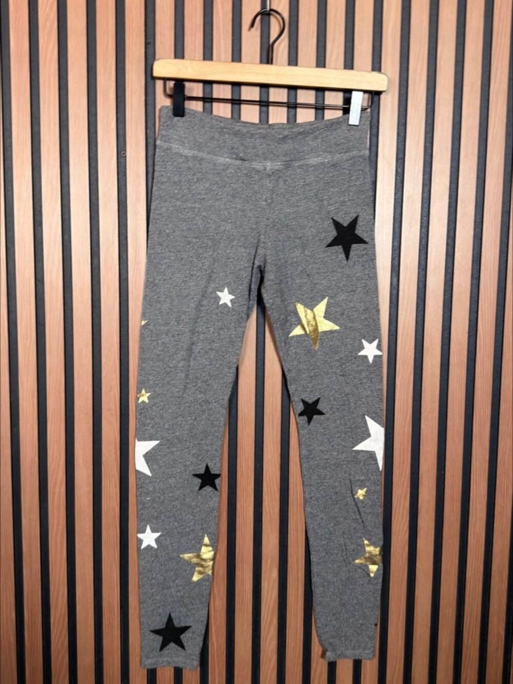 Sundry Leggings 1 / S Girls Gray Pull On Ankle Stretch Star Print
